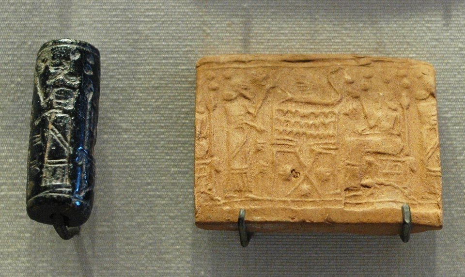 檔案:Cylinder seal banquet Louvre N8379.jpg